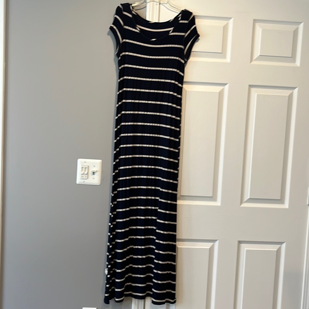 Navy striped maxi